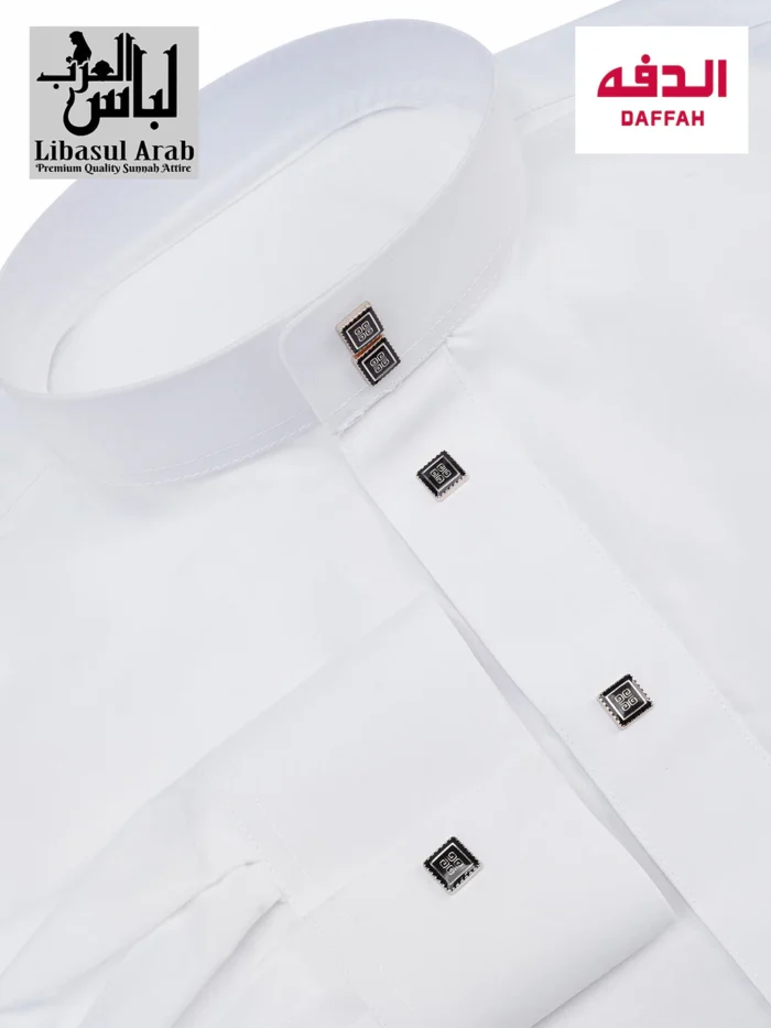Daffah Regular Neck Premium Jubba White Colour - Image 3