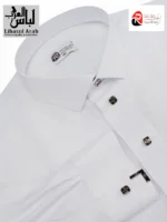 Rawat Al Safa High Neck Collar Jubba White Colour - Image 3