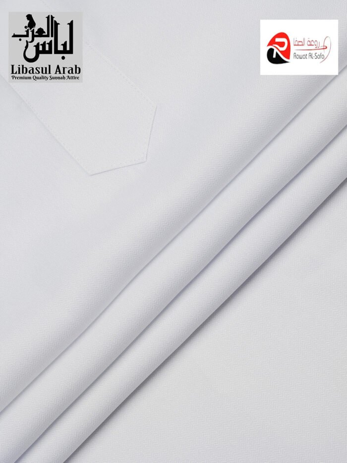 Rawat Al Safa High Neck Collar Jubba White Colour - Image 4