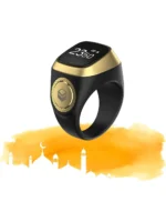 iQibla Smart Tasbih Zikr Ring Black and gold - Image 2